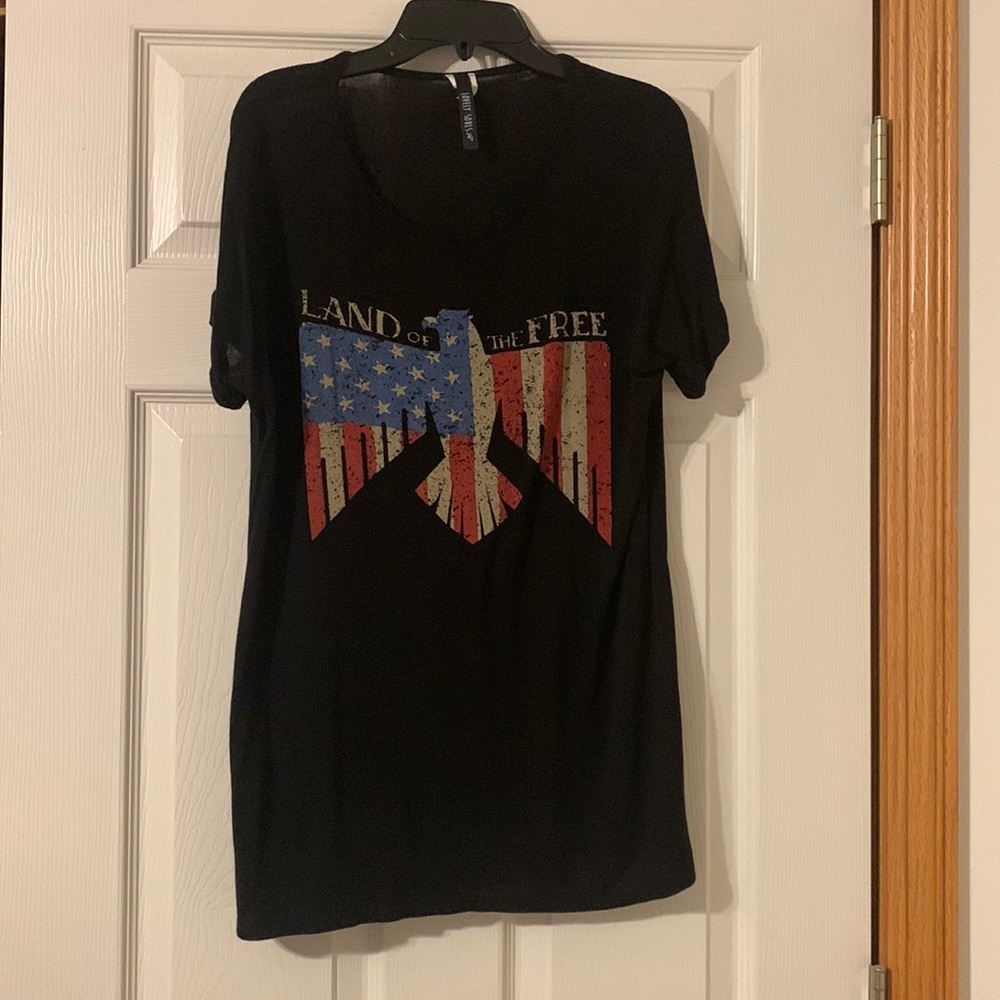 Distressed land of the free shirt!